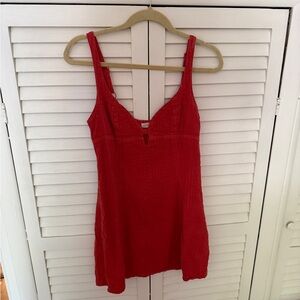 Urban Outfitters Red Fitted Bustier Tank Top